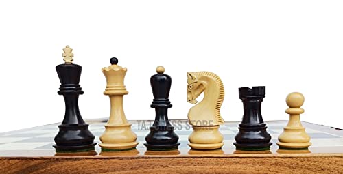 Combo Chess Set-3.5" Zagreb Chess Pieces with 17" Ebony Chess Board- Taj Chess Store