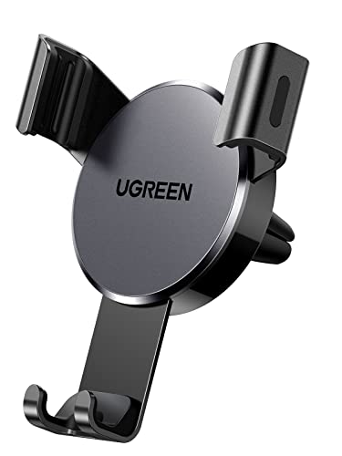 UGREEN Car Phone Holder Air Vent Gravity Cradle Shakeproof Compatible with iPhone 15 Pro Max 15 Plus 14 13 12 11 SE X 8 7 6, Samsung Galaxy S23 S22 S21, Google Pixel, Huawei, and More, Black
