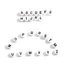 1339 Pieces 4x7mm White Round Acrylic Alphabet Letter Bead A-Z Beads with Crystal Elastic String，Loop Clasps，Plastic Storage Box and Lobster Clasps for Jewelry Making Bracelets Necklaces Key Chains