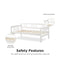 DHP Kayden Daybed Solid Wood, Twin, White