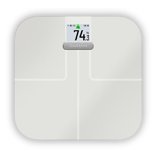 Garmin Index S2, Smart Scale with Wireless Connectivity, Measure Body Fat, Muscle, Bone Mass, Body Water% and More, White