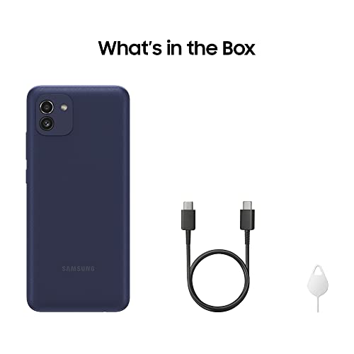 Samsung Galaxy A03 Android Smartphone, 6.5-Inch Infinity-V HD + Display, 4 GB of RAM and 64 GB of Expandable Internal Memory, 5,000 mAh Battery, Blue