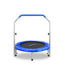SereneLife Portable & Foldable Trampoline - 40" in-Home Mini Rebounder with Adjustable Handrail, Fitness Body Exercise - SLSPT409, Blue