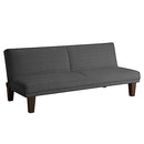 (Futon, Gray) - DHP Dillan Convertible Futon Couch Bed with Microfiber Upholstery and Wood Legs (Grey)