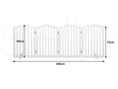 PaWz Wooden Pet Gate Dog Fence Safety Stair Barrier Security Door 4 Panels White