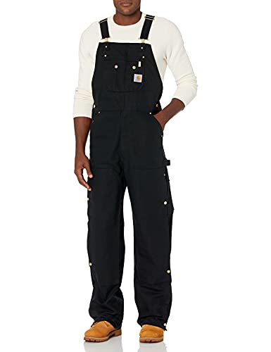 CARHARTT Men's Zip to Thigh Bib Overall Unlined,Black,34 x 32