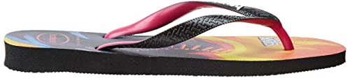 Havaianas Unisex's Top Marvel Flip-Flop, Black Pink Electric, 10 US