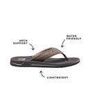 Reef Men's Phantoms Flip-Flop, Brown, 11 US