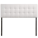 (King, White Vinyl) - Modway Lily Upholstered Tufted Vinyl Headboard King Size in White