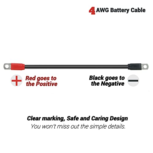 OXTOUF DS Golf Cart Battery Cable Set for Club Car 36V/48V Golf Buggies, 4 AMG Heavy Duty Flexible Battery Cables with Cast Plastic Wrapped Lugs, Durable and Easy to Bend, 5 Pcs