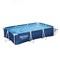 Bestway Steel Pro 9.8' x 6.6' x 26" Rectangular Steel Frame Above Ground Outdoor Backyard Swimming Pool Set with 330 GPH Filter Pump