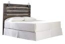 Signature Design by Ashley Drystan Rustic Panel Headboard ONLY with USB Charging Stations, King, Brown