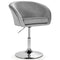 Giantex Velvet Vanity Chair, Height Adjustable Bar Stool, Swivel Makeup Stool, Modern Armchair w/Round Tufted Back & Metal Base for Living Room, Bedroom & Office, Grey