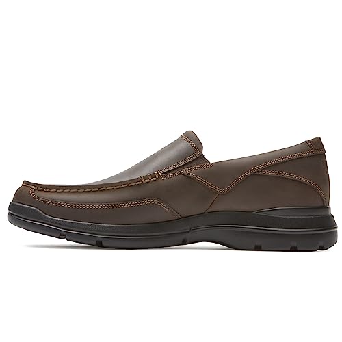 ROCKPORT Men's Junction Point Slip on Oxford, Chocolate, 10.5 US