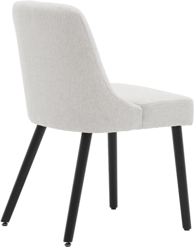 MINCETA Dining Chair,Morden Wood Leg Upholstered Kitchen Chair Set of 2,Performance Fabric in Beige Gray