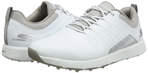 Skechers Men's Elite 4 Victory Spikeless Golf Shoe, White/Grey, 11 Wide