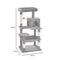 Floofi Cat Tree with Scratching Post & Interactive Cat Toy, Multi-Level Tower & Play House Suitable for Indoors (118 cm, Light Grey Plush Cat Condo)