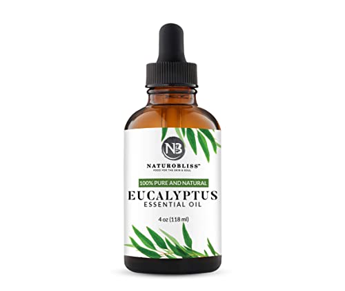 NaturoBliss 100% Pure Natural Undiluted Eucalyptus Essential Oil (4oz) Premium Therapeutic Grade Aromatherapy