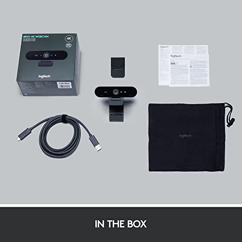 Logitech Brio Stream Webcam - Ultra 4K HD Video Calling, Noise-Cancelling Mic, HD Auto Light Correction, Wide Angle, Compatible with Microsoft Teams, Zoom, Google Meet on PC / Mac