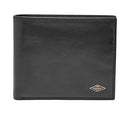 Fossil Men's Ryan Leather RFID-Blocking Bifold with Coin Pocket Wallet, Black