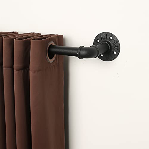 1 Inch Industrial Curtain Rod, Curtain Rod for Windows 66 to 120, Curtain Rods, Black Curtain Rod, Outdoor Curtain Rod, Rustic Curtain Rod, Room Divider Curtain Rod, 72-144 Inch: Black