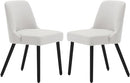 MINCETA Dining Chair,Morden Wood Leg Upholstered Kitchen Chair Set of 2,Performance Fabric in Beige Gray