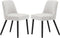 MINCETA Dining Chair,Morden Wood Leg Upholstered Kitchen Chair Set of 2,Performance Fabric in Beige Gray