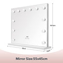 Maxkon Lighted Makeup Mirror Hollywood Mirror Vanity Mirror Tabletop Mirror with 12 LED Lights Smart Touch Control 55x45cm