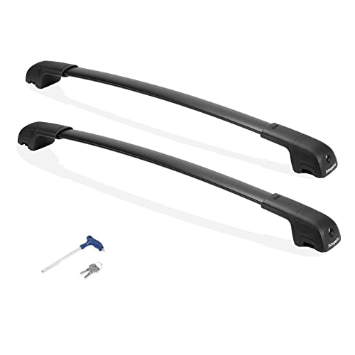 BougeRV Car Roof Rack Cross Bars Compatible with Tiguan 2018-2024 with Anti-Theft Lock, Aluminum Anti-Rust Cross Bar for Roof Cargo Carrier Kayak Canoe Bike Snowboard, Black (Not for Limited Model)