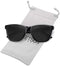 MEETSUN Polarized Sunglasses for Women Men Classic Retro Designer Style, Black, Large