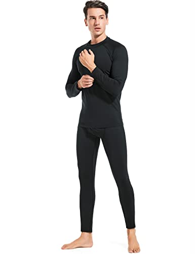 Men’s Thermal Underwear Fleece Lined Base Layer Long Johns Set Top and Bottom Winter Sports Suits