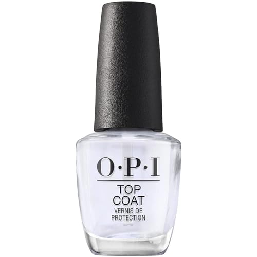 OPI Nail Lacquer Top Coat, Nail Polish Top Coat, Protective High-Gloss Shine, Up to 7 Days of Wear, 15ml