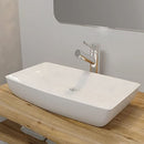 "vidaXL Luxury Rectangular Bathroom Ceramic Basin Sink in Glossy White - Modern Design - Artistic and Easy Cleaning - 71 x 39 cm"