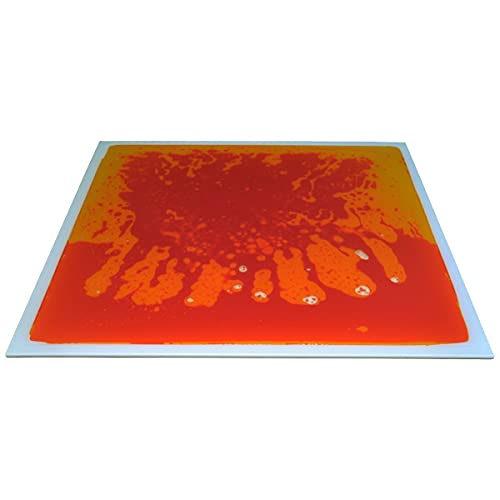Art3d Liquid Sensory Floor Tiles, Children Play Equipment Sensory Play Mats, 30x30 CM, Red-Yellow