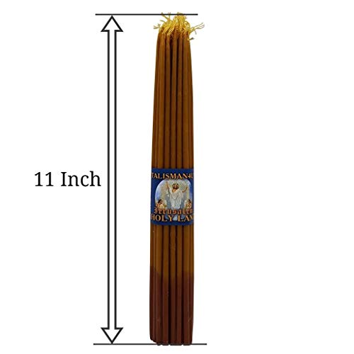 TALISMAN4U 33 Natural Beeswax Taper Candles 11" Tall Blessed Church Jerusalem Holy Land Candles