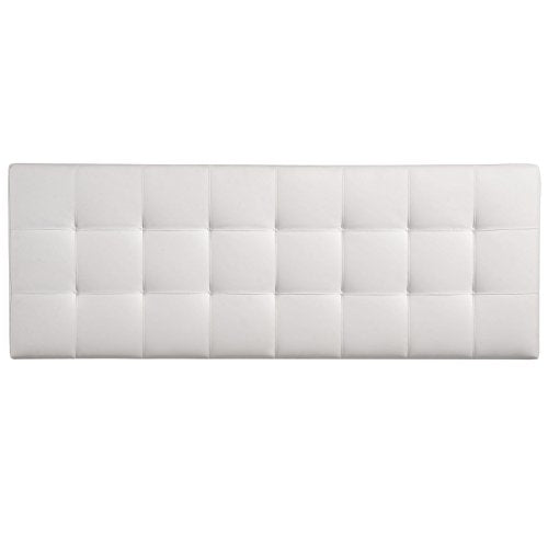 (King, White Vinyl) - Modway Lily Upholstered Tufted Vinyl Headboard King Size in White