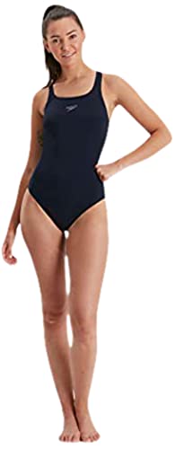 Speedo Womens Classic One Piece Swimsuit, True Navy, 34 US