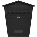 SereneLife Outdoor Wall Mount Lockable Mailbox - Made from Galvanized Metal - Great for Commercial, Rural, Home & Office Use - Easy to Install lockbox with a Slot Secure Lock - Includes 2 keys - Black
