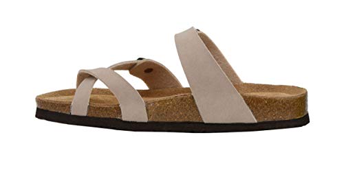 CUSHIONAIRE Women's Luna Cork Footbed Sandal with +Comfort Brown Size: 8