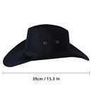 Mens Women Cowboy Hat Faux Felt Western Western Hat Outdoor Sun Protect Classic Sun Hat (Black)