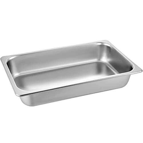 Mophorn 4 Pack Hotel Pan 4" Deep Steam Table Pan Full Size with Lid 20.8"L x 12.8"W Hotel Pan 22 Gauge Stainless Steel Anti Jam Steam Table Pan