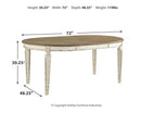 Signature Design by Ashley Realyn Dining Room Extension Table, Chipped White
