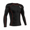 FDX Men's Cool Dry Fit Long Sleeve Compression Shirts Athletic Running T-Shirt Active Sports Base Layer Top for Thermal Gym Sports Fitness Workout. (Large, Black/Red)