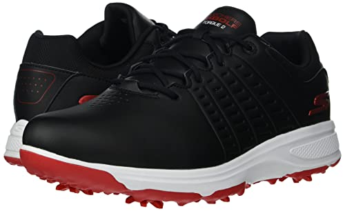 Skechers Men's Torque Waterproof Golf Shoe, Black/Red Sole, 12.5 Wide