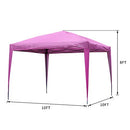 10x10 Pop Up Canopy Tent with Sidewalls Pink Outdoor - Portable Adjustable Instant Gazebo Party Tent, Carrying Bag