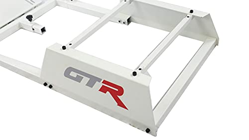 GTR Simulator GTA Model White Frame with Adjustable White Red Leatherette Racing Seat Racing Driving Gaming Simulator Cockpit Chair