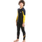 ZCCO Kids Swimsuit, Full Body Sunsuit, Youth Boy's and Girl's One Piece Water Suit Long Sleeve Rush Guard for Swimming,Bathing, Surfing(LK-BK-M)