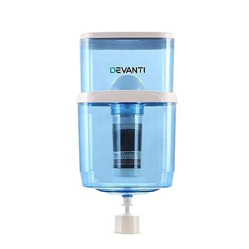 Devanti Water Dispenser Bottle Set Suit for Cooler Office Home Living Room Indoor, Replacement Ceramic Carbon Purifier Filter Container, 22L Capacity 6 Stage Filtration