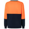 Zmart Australia Hi Vis Reflective Pullover Jumper Fleece Sweatshirt Crew Neck Safety Workwear, Fluro Orange/Navy, M