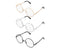 PLAY BLING Metal Frame Round Glasses Set of 3 Clear Lens Large 2 Inches Lightweight Circle Eyeglasses for Women Men Christmas Santa Claus Photo Props